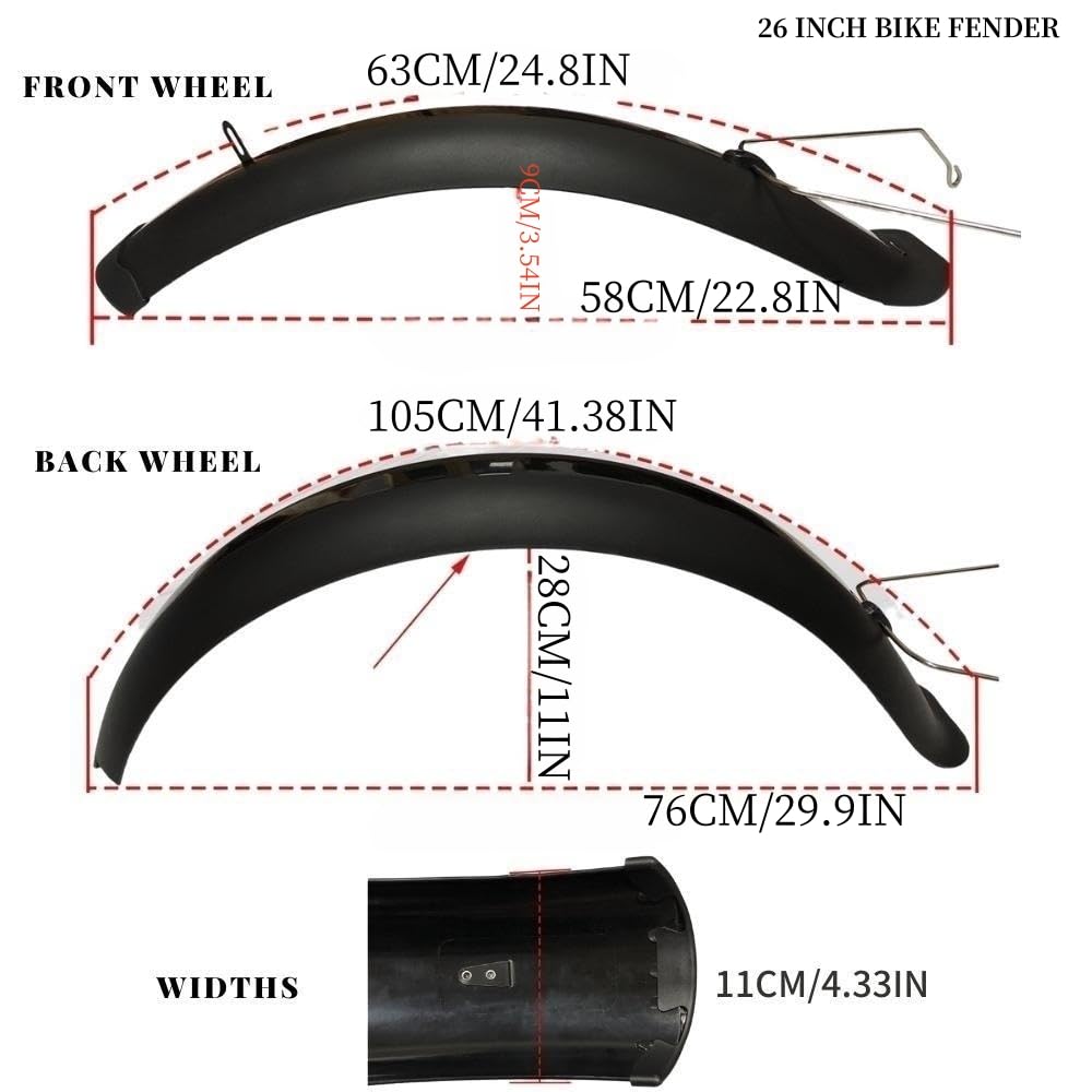 Fat Bike Fender Set – Full Coverage Mud Guards 26x4.0