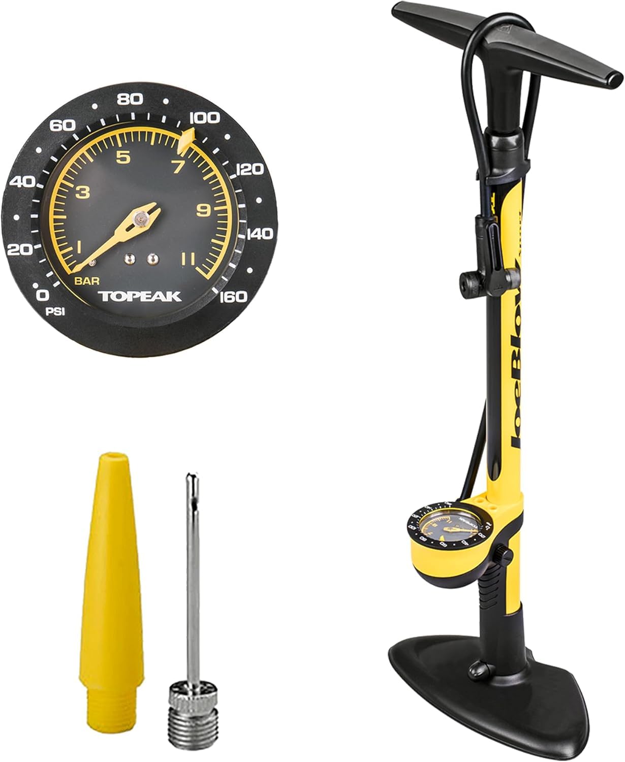 High-Pressure Bike Floor Pump – 160 PSI with Analog Gauge