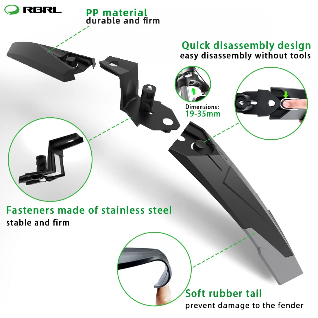 Adjustable Bike Fender Set – Universal Mud Guards 24–29"