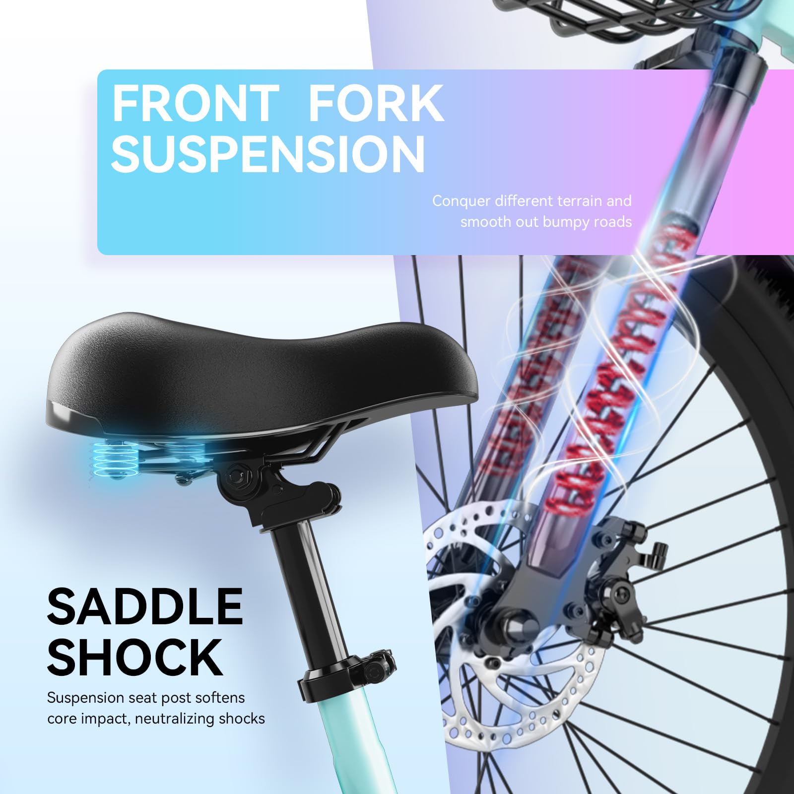 24" Electric Bike – 1000W Motor, 65-Mile Range, Step-Through Cruiser