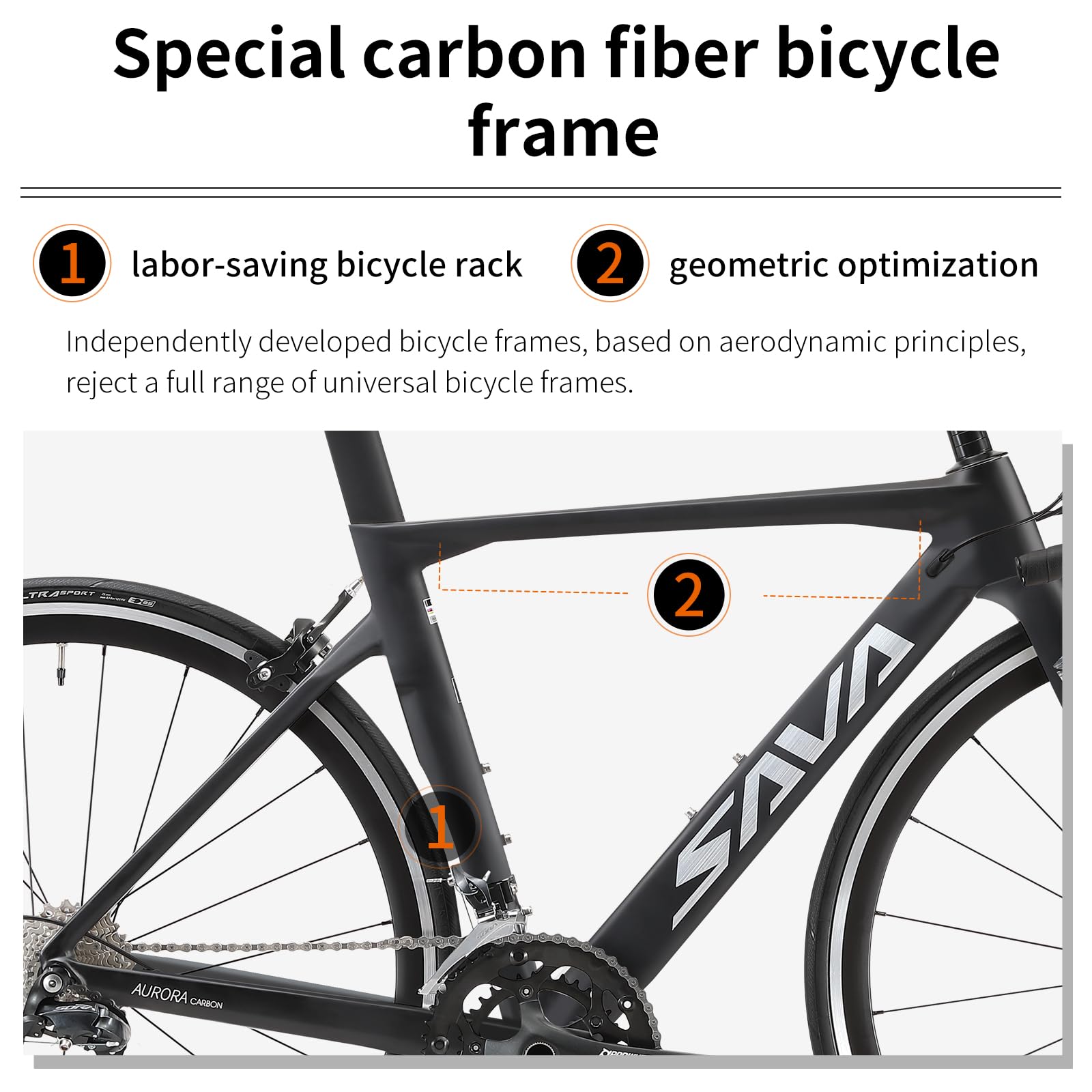 Carbon Road Bike – Shimano SORA 18-Speed, Lightweight Frame