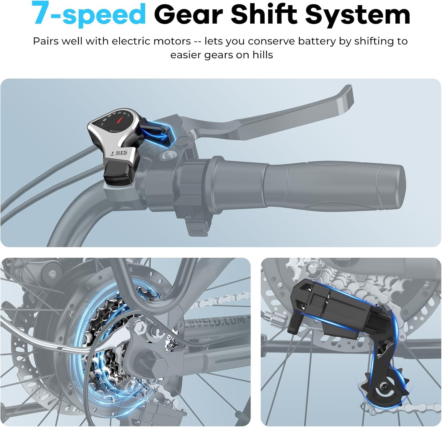26" Electric Bike – 1000W, 48V Battery, 7-Speed