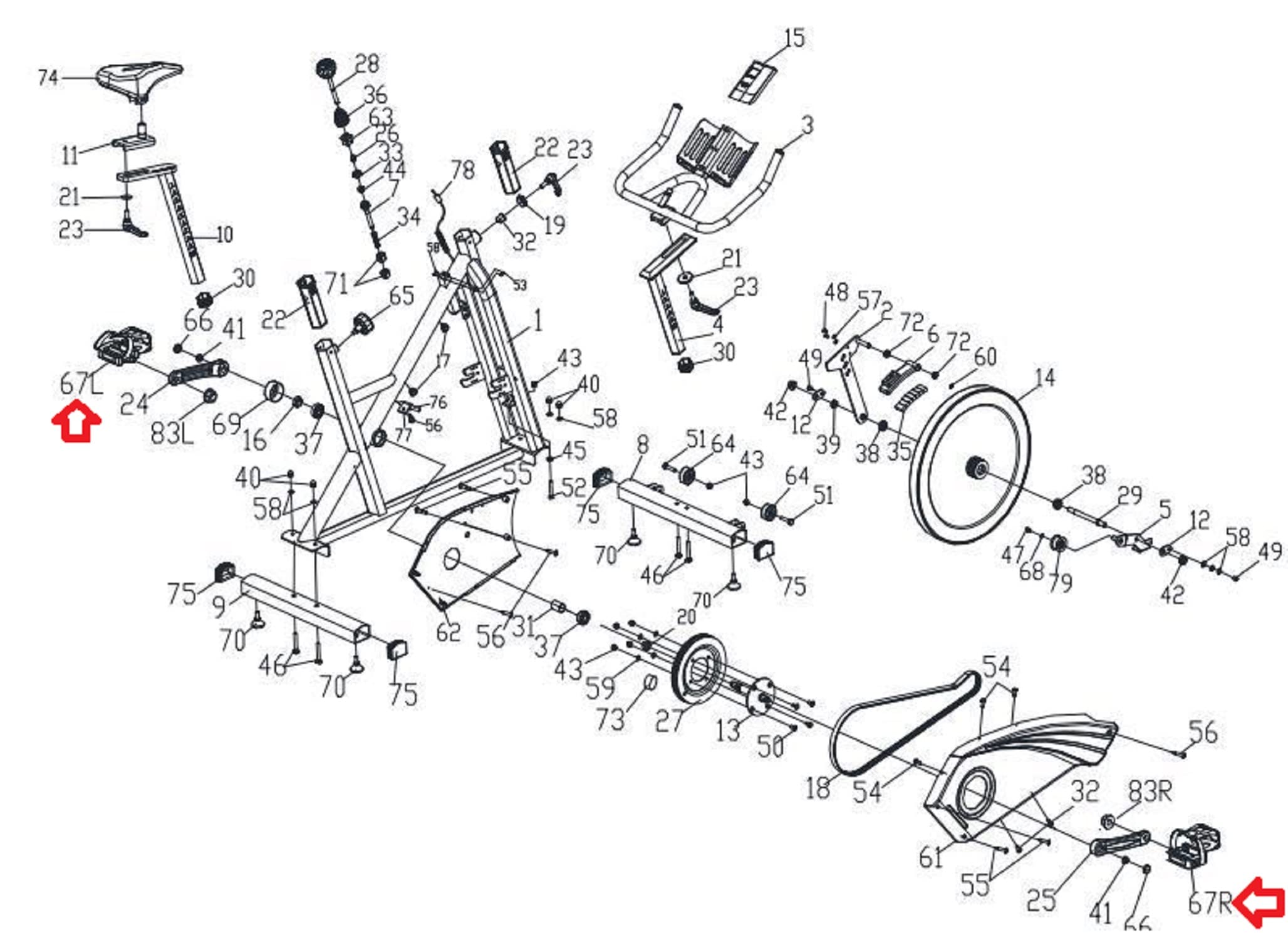 Indoor Cycle Pedals – Toe Cage Replacement Set