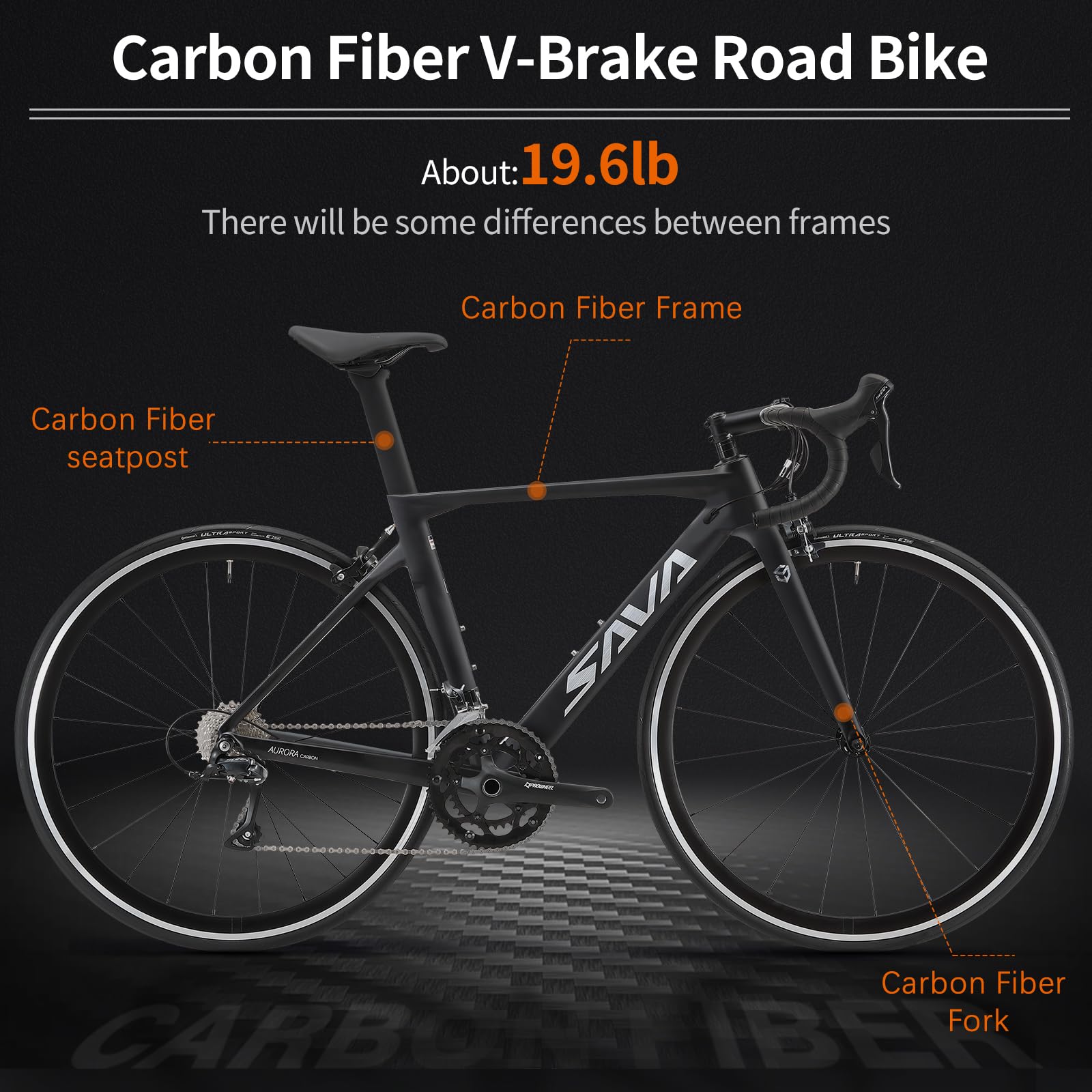 Carbon Road Bike – Shimano SORA 18-Speed, Lightweight Frame