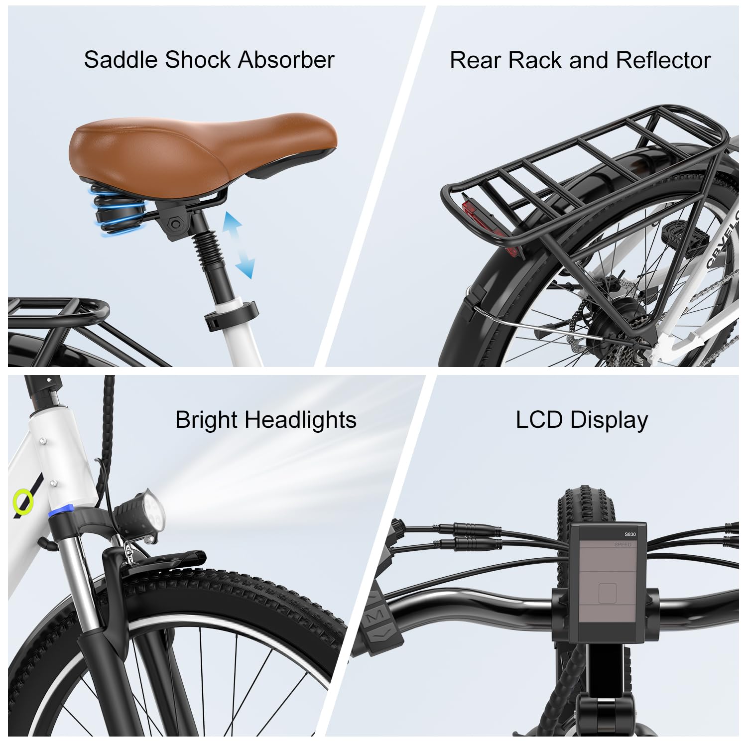 26" Electric Bike – 1000W Motor, 80-Mile Range, 7-Speed