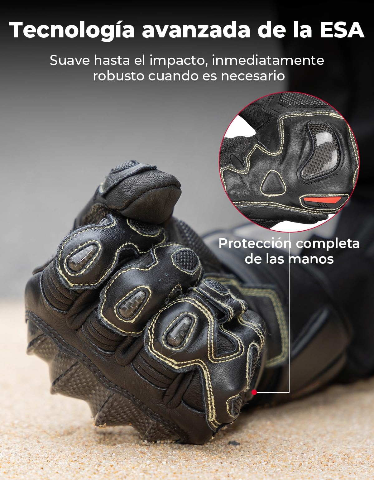 Leather Motorcycle Gloves – Kevlar Knuckle Protection