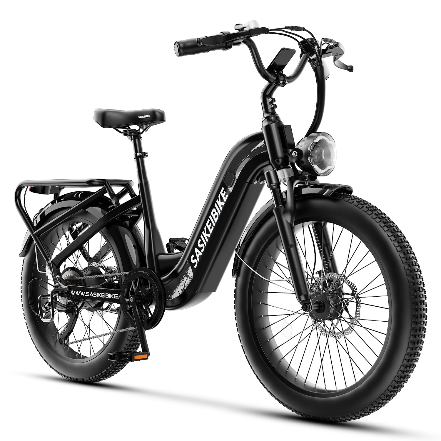 24" Fat Tire Electric Bike – 1500W, Step-Through, Removable Battery