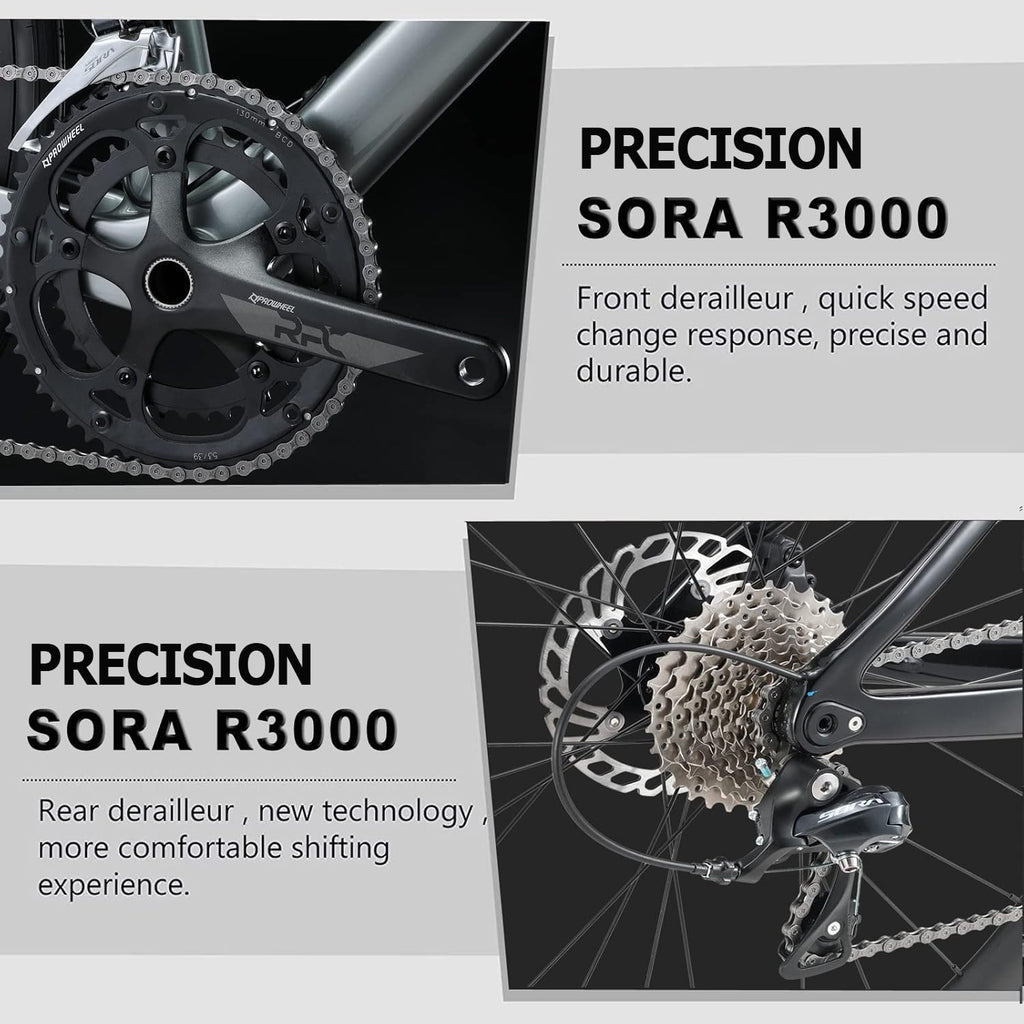 Carbon Road Bike – T800 Frame, 18-Speed, Disc Brakes