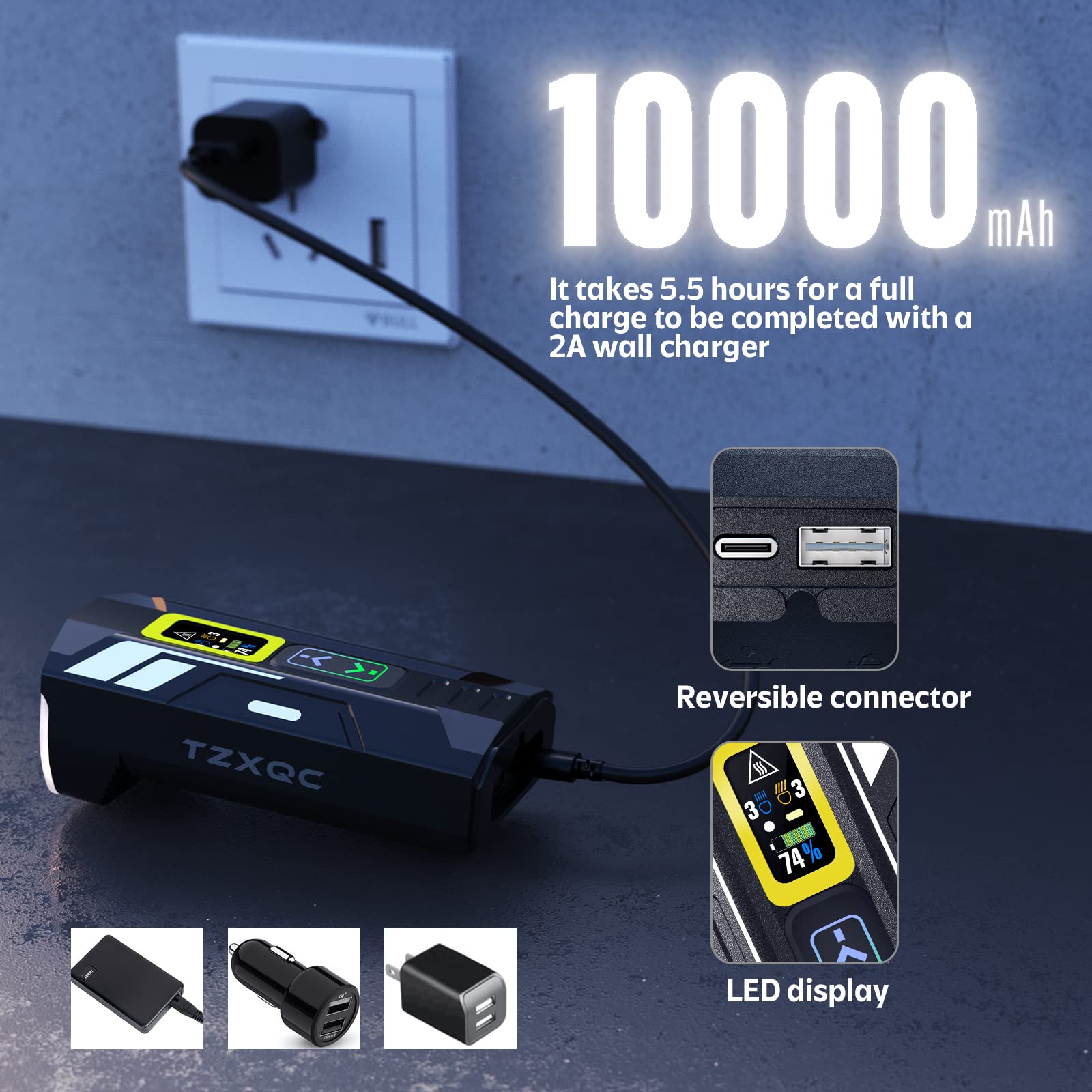 Bike Light Set – 2000 Lumen, USB Rechargeable, Waterproof
