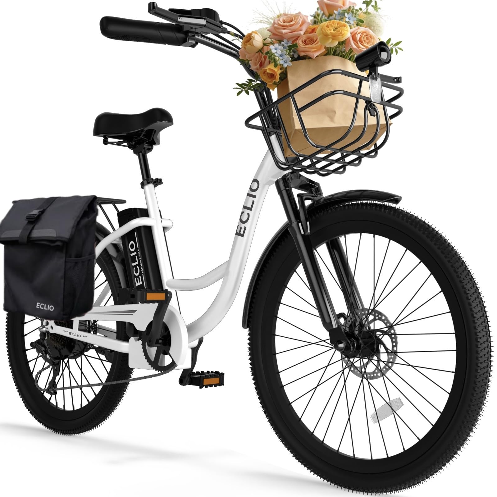 24" Electric Bike – 1000W Motor, 65-Mile Range, Step-Through Cruiser