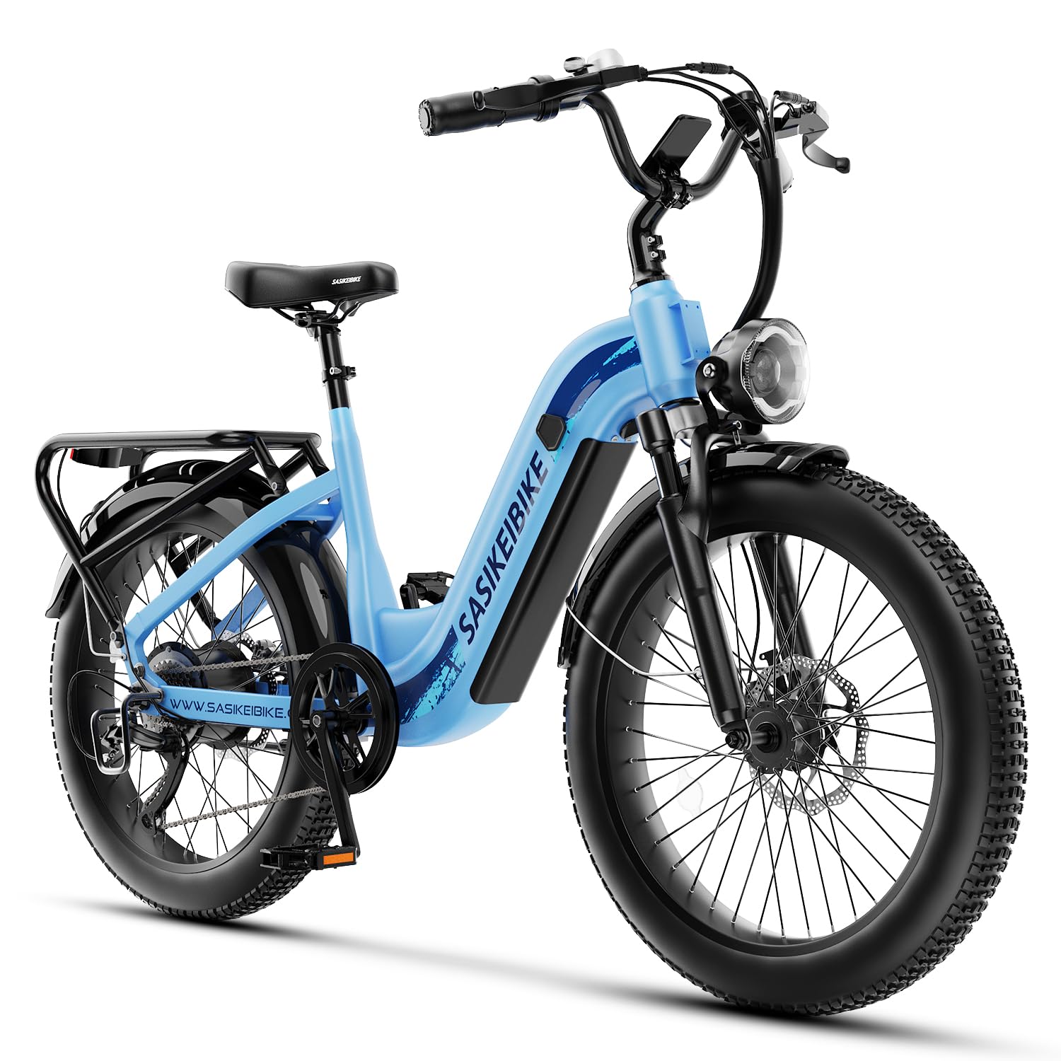 24" Fat Tire Electric Bike – 1500W, Step-Through, Removable Battery