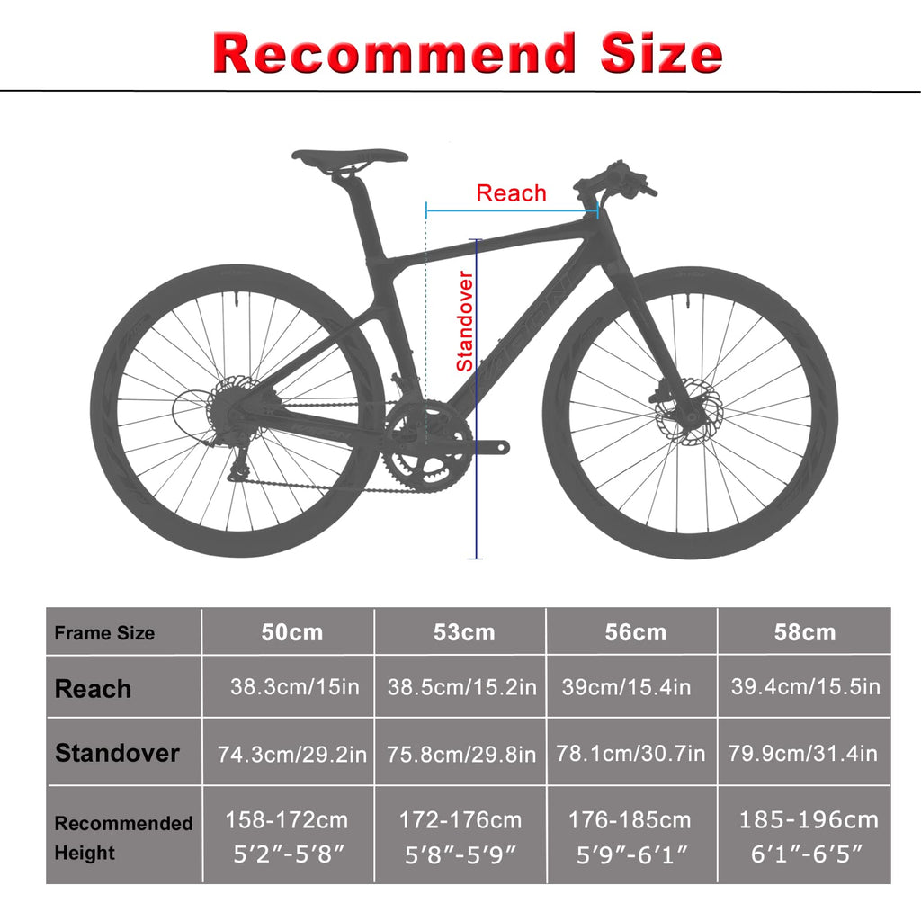 Carbon Road Bike – T800 Frame, 18-Speed, Disc Brakes