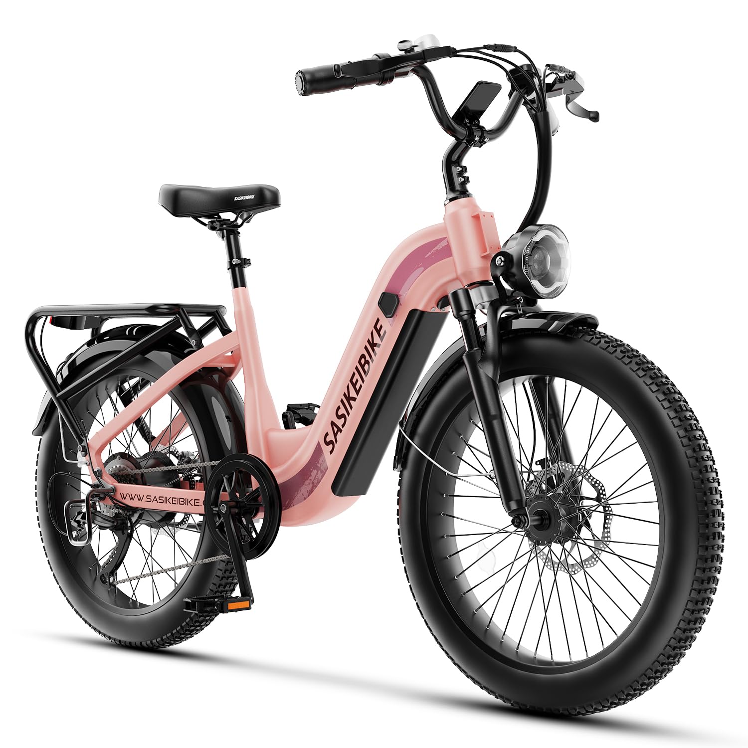 24" Fat Tire Electric Bike – 1500W, Step-Through, Removable Battery