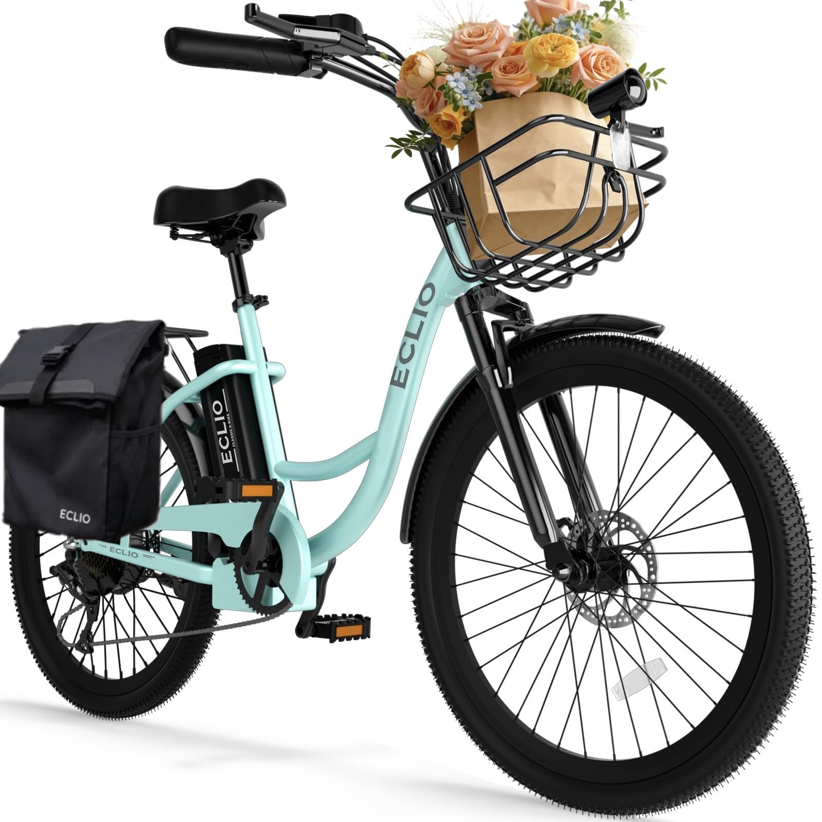 24" Electric Bike – 1000W Motor, 65-Mile Range, Step-Through Cruiser