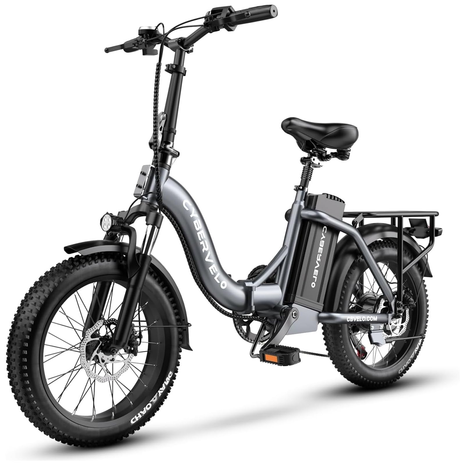 20" Folding Electric Bike – 1000W, 80-Mile Range, Fat Tire