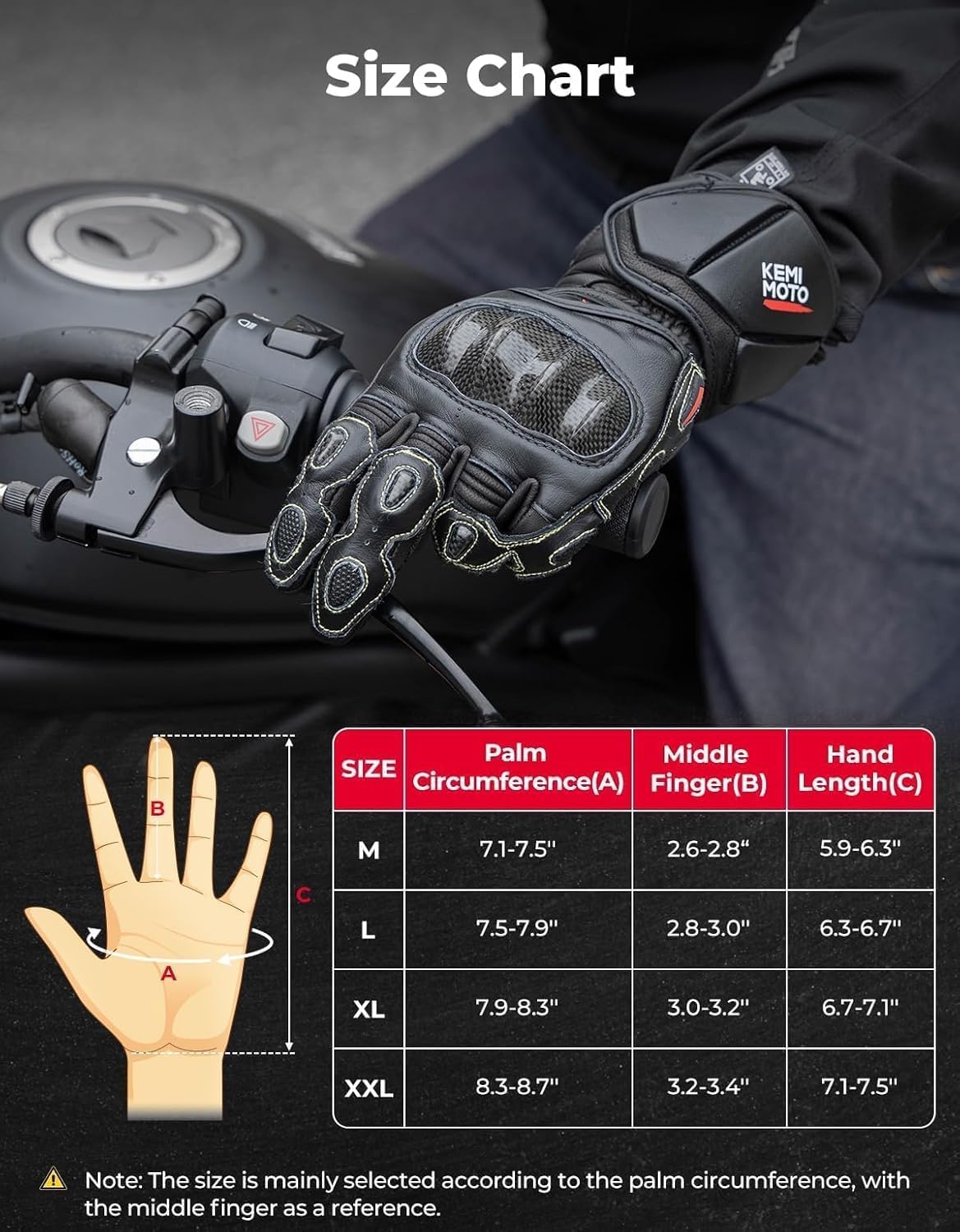 Leather Motorcycle Gloves – Kevlar Knuckle Protection