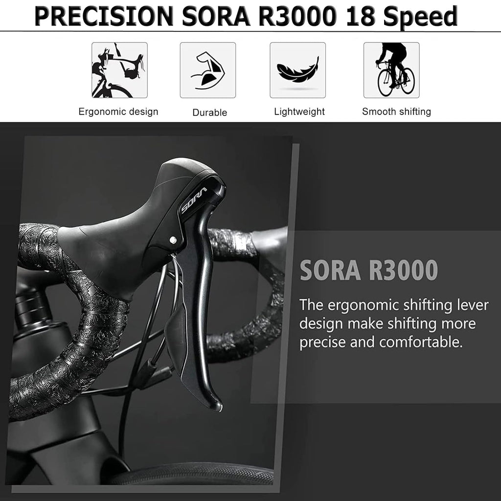 Carbon Road Bike – T800 Frame, 18-Speed, Disc Brakes