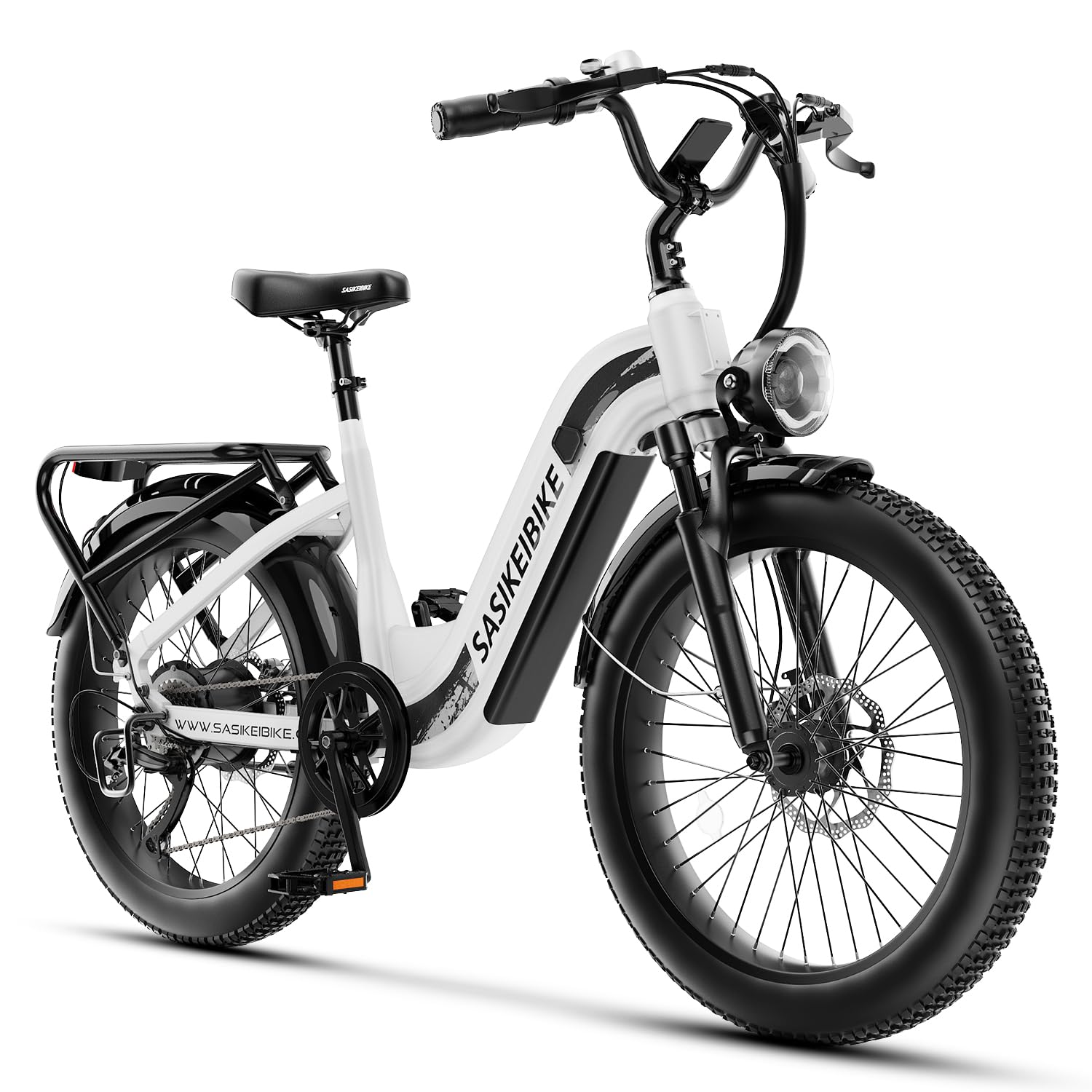 24" Fat Tire Electric Bike – 1500W, Step-Through, Removable Battery