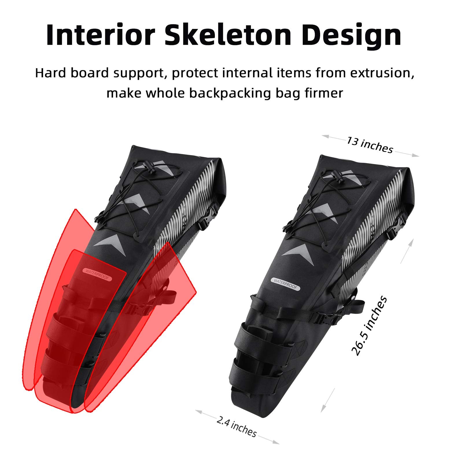 Waterproof Bike Saddle Bag – Large Capacity Bikepacking Bag