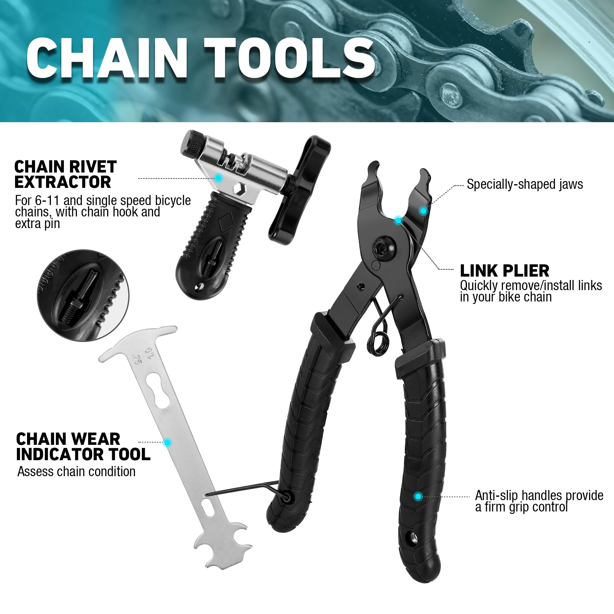 41-Piece Bike Repair Tool Kit – Complete Bicycle Maintenance Set