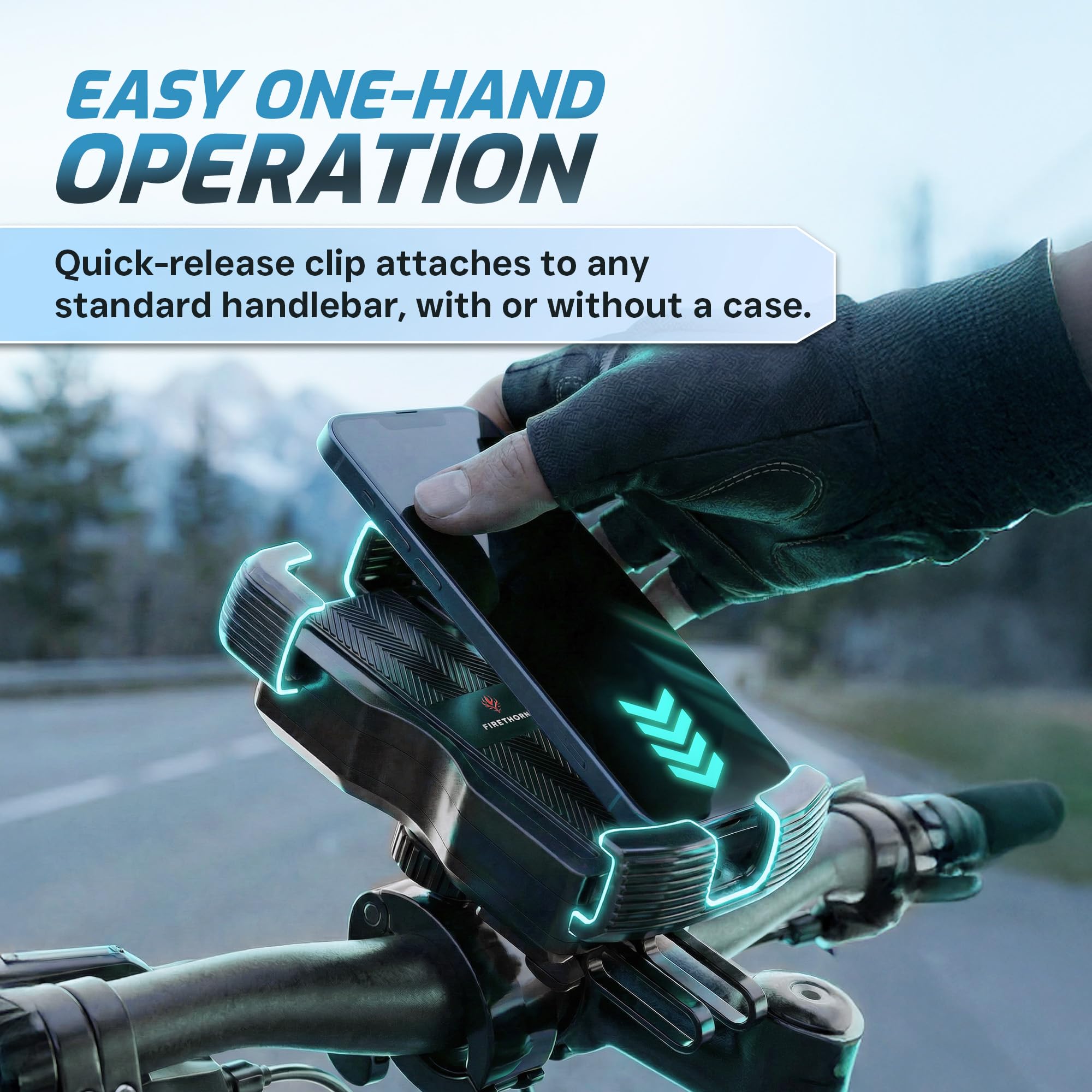 Bike Phone Holder – 5000mAh Rechargeable Mount