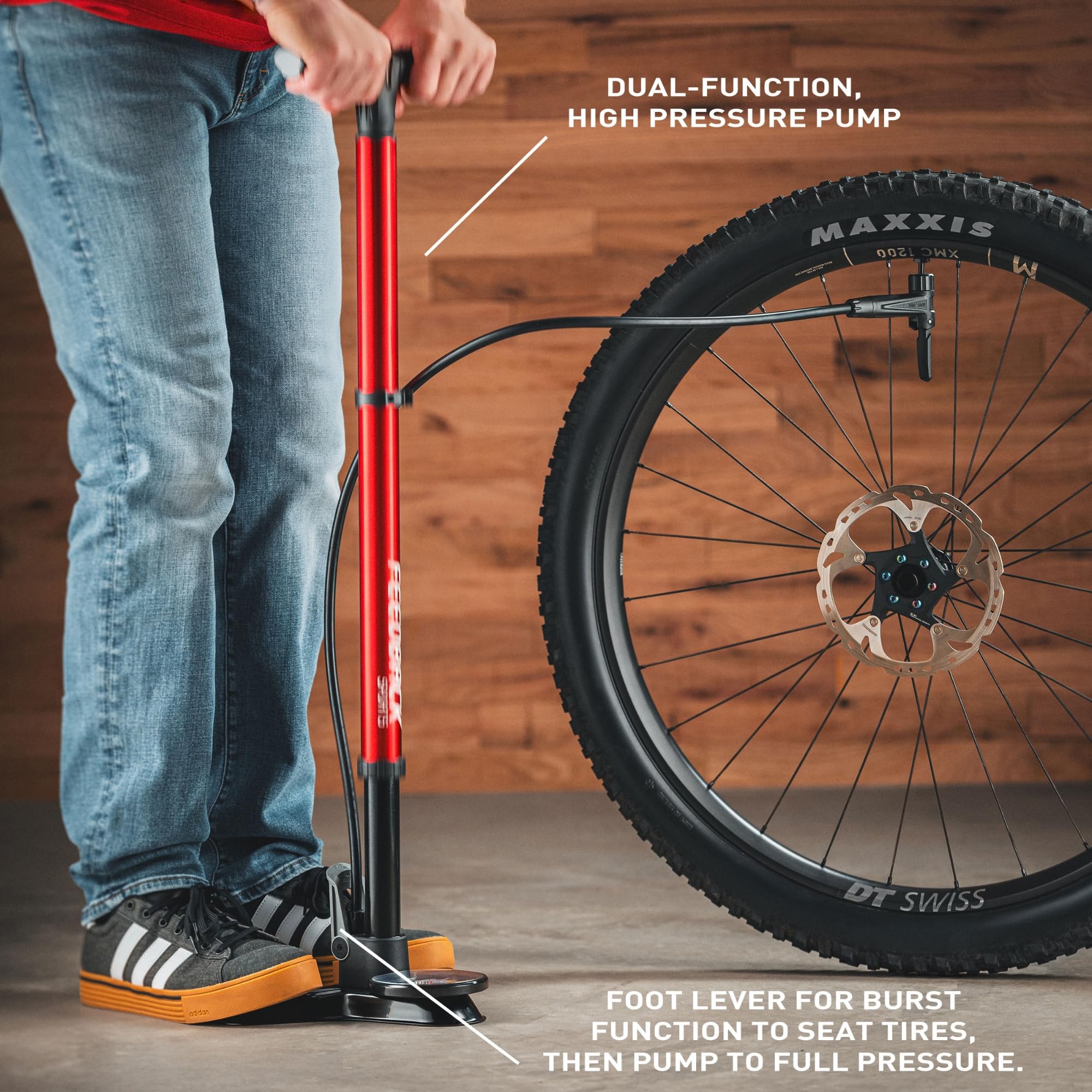 Tubeless Floor Pump – High-Pressure Bike Tire Inflator