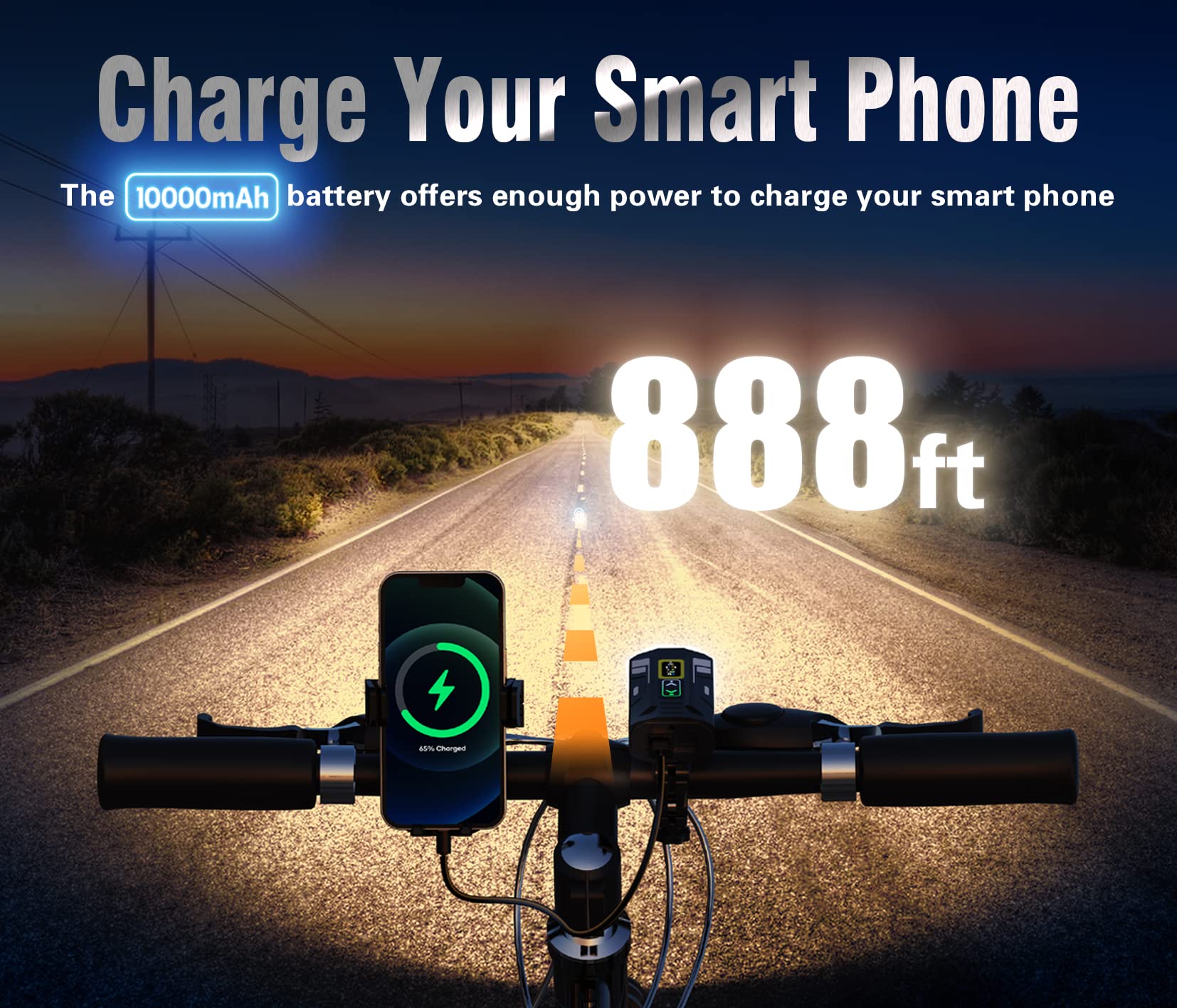 Bike Light Set – 2000 Lumen, USB Rechargeable, Waterproof