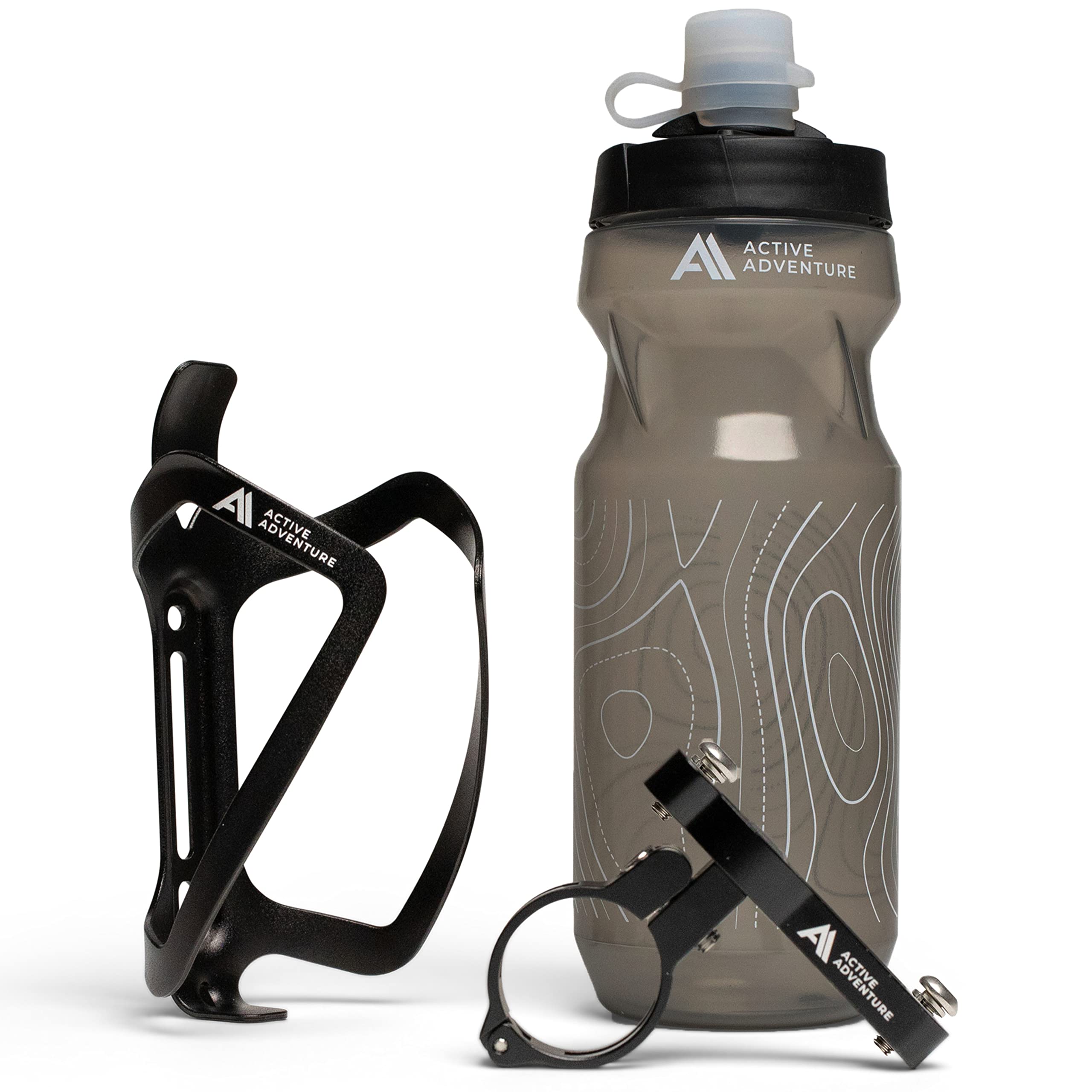 Bike Water Bottle Holder Combo (Black & Purple Cage)