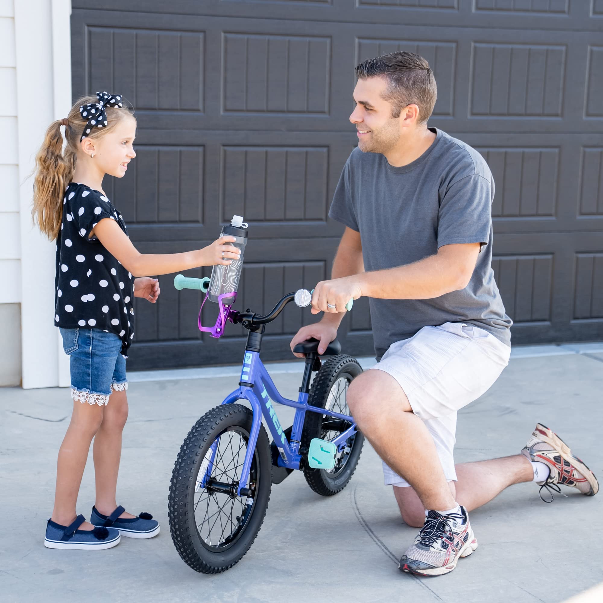 Bike Water Bottle Holder Combo (Black & Purple Cage)