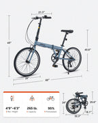 20" Folding Bike – 7-Speed, Lightweight Commuter