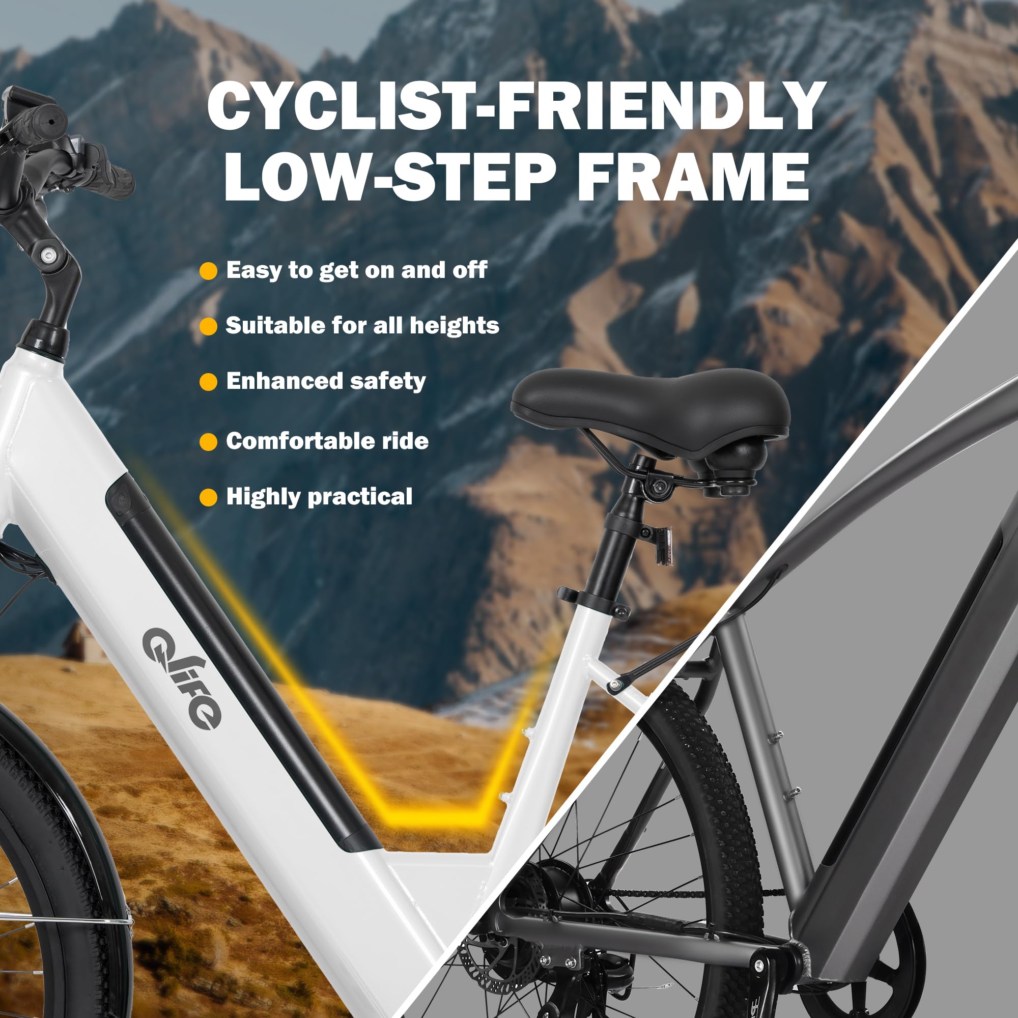 26" Electric Bike – 1200W Motor, 65-Mile Range, 28MPH