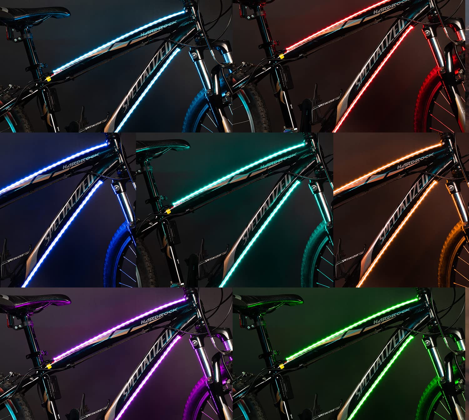 LED Bike Frame Lights – Waterproof, 7 Color Modes
