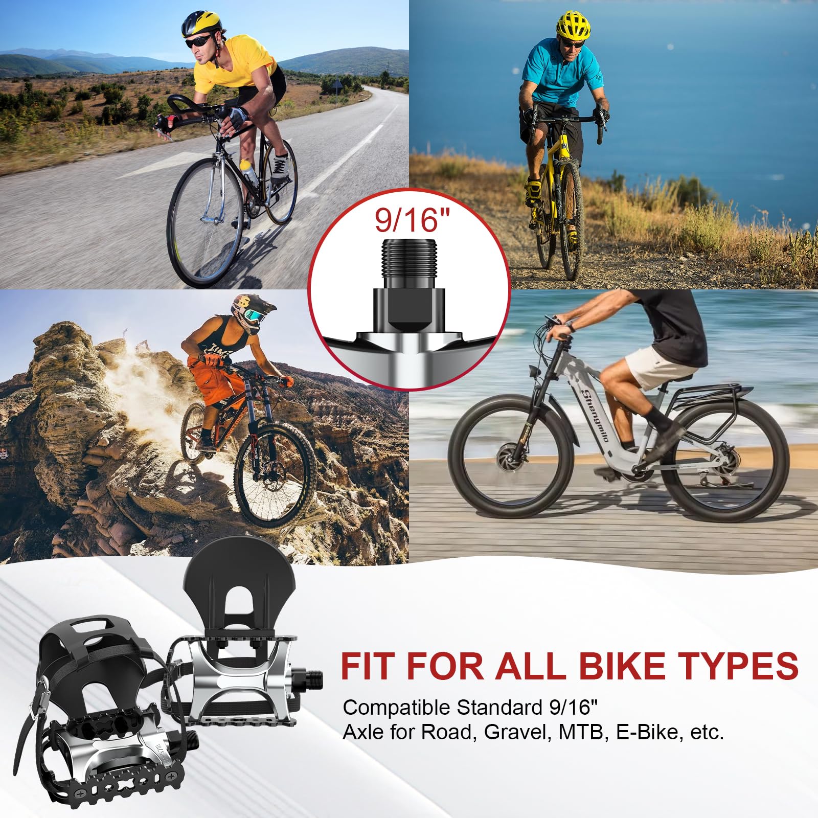 Bike Pedals – Toe Cages & Straps for Road & MTB