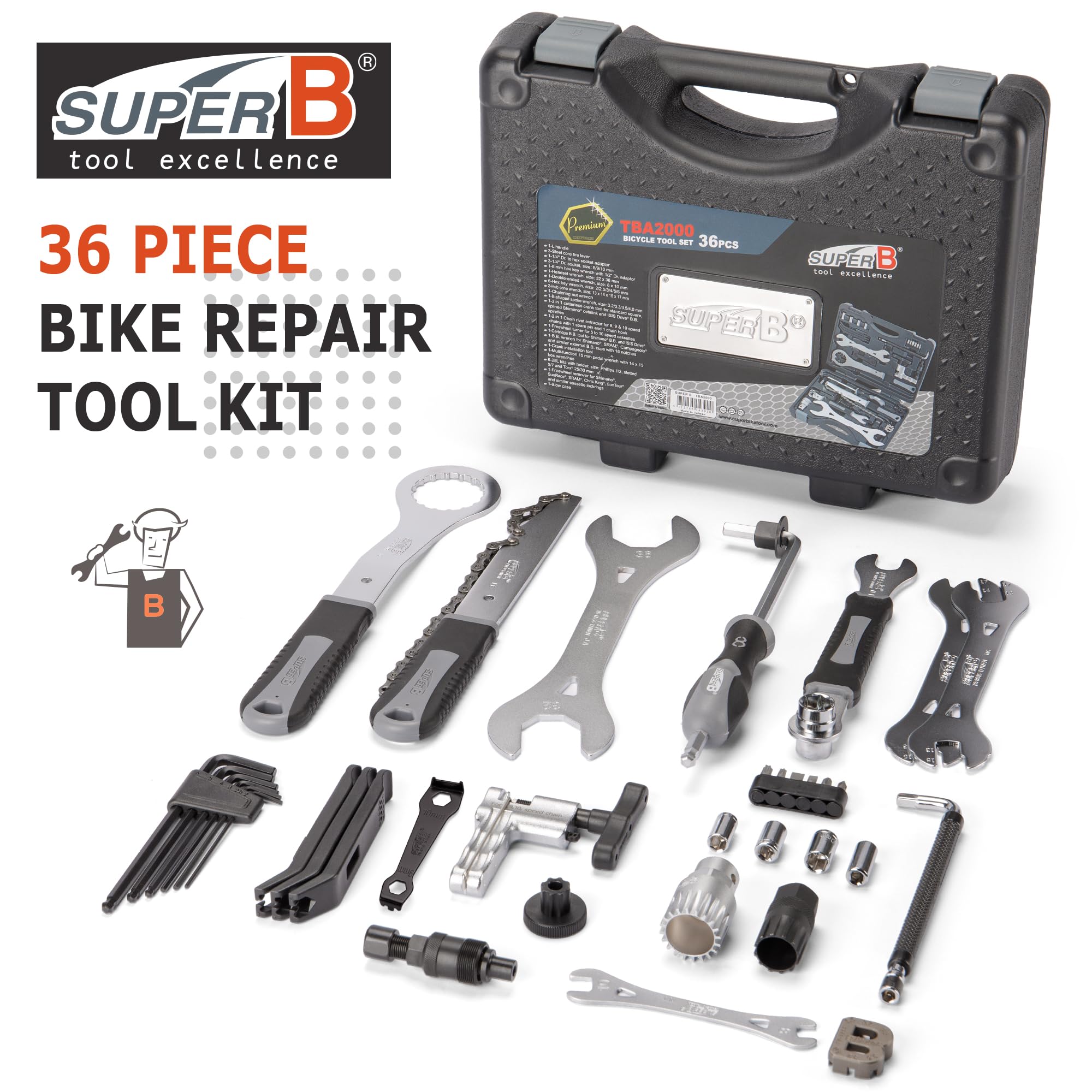 Bike Repair Tool Kit – Bicycle Maintenance Set with Carry Case