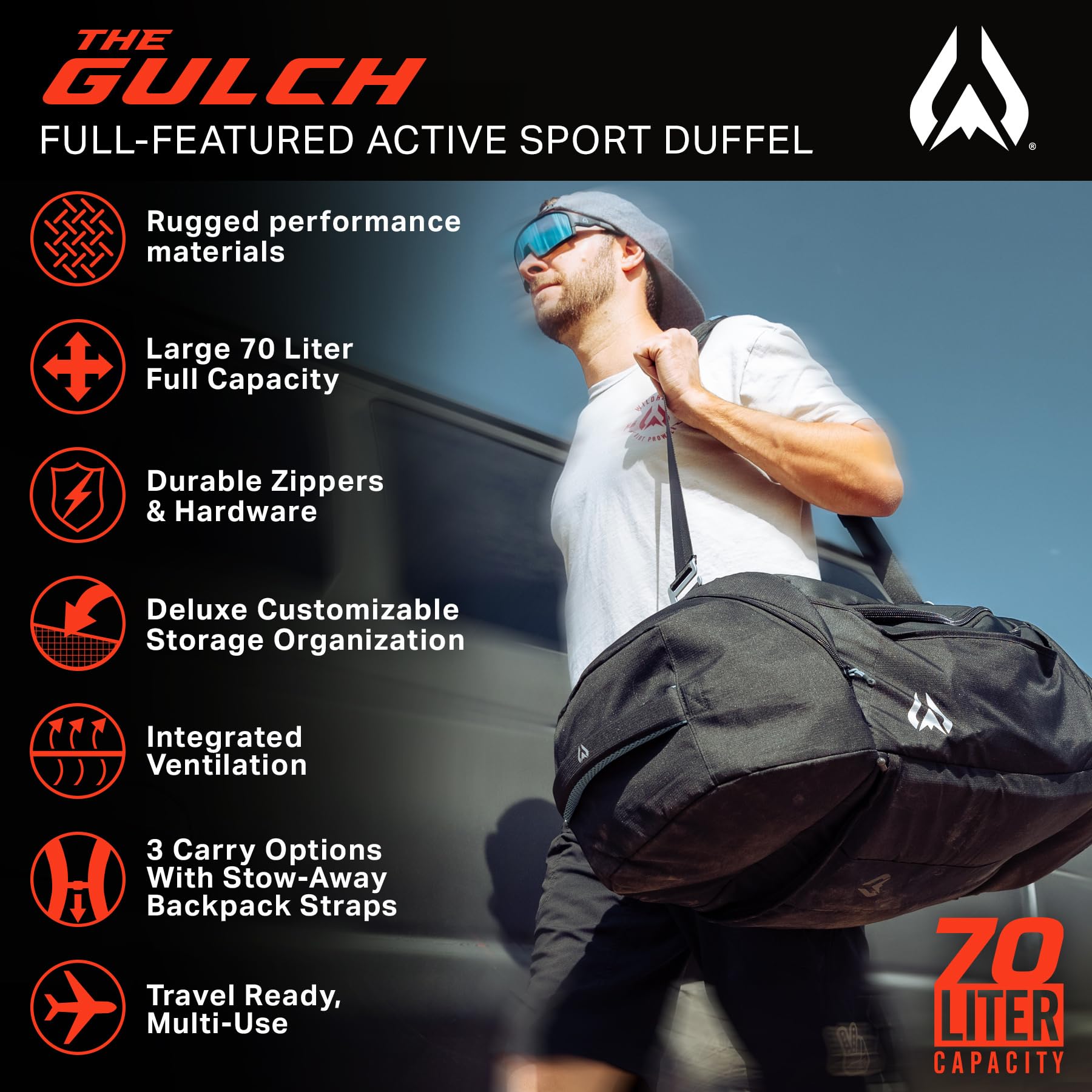 70L MTB Duffle Bag – Lightweight Travel & Gear Bag