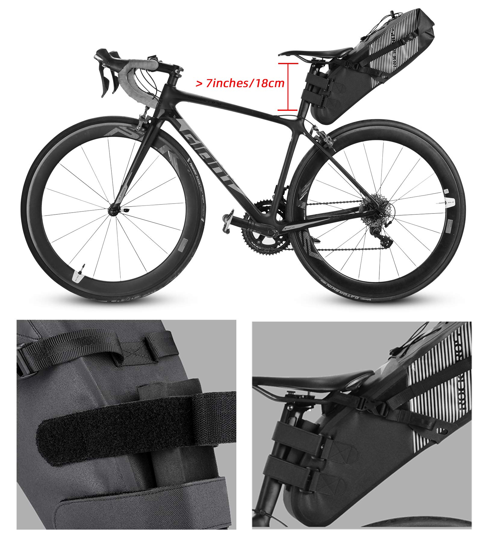 Waterproof Bike Saddle Bag – Large Capacity Bikepacking Bag