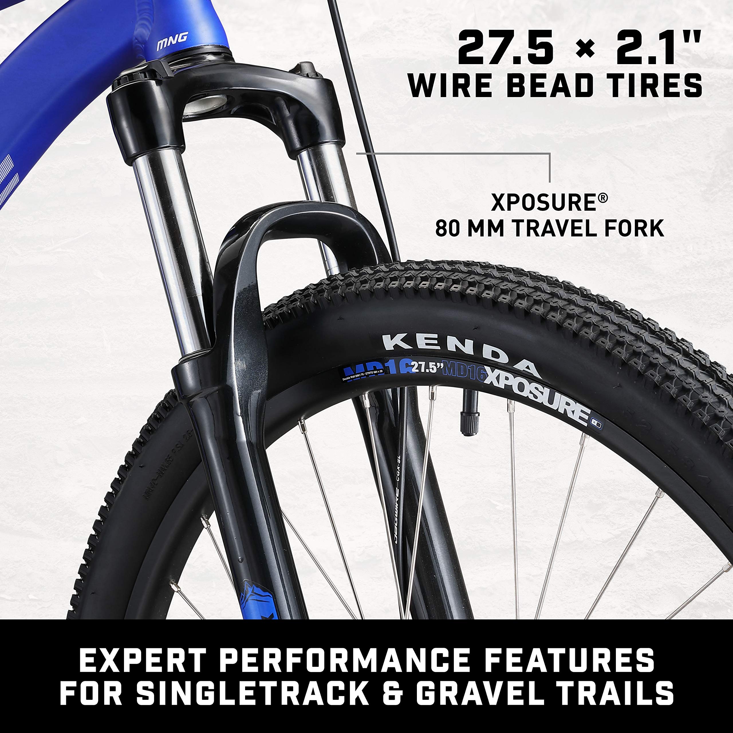 Hardtail Mountain Bike – 16/18/21-Speed, 27.5" Wheels