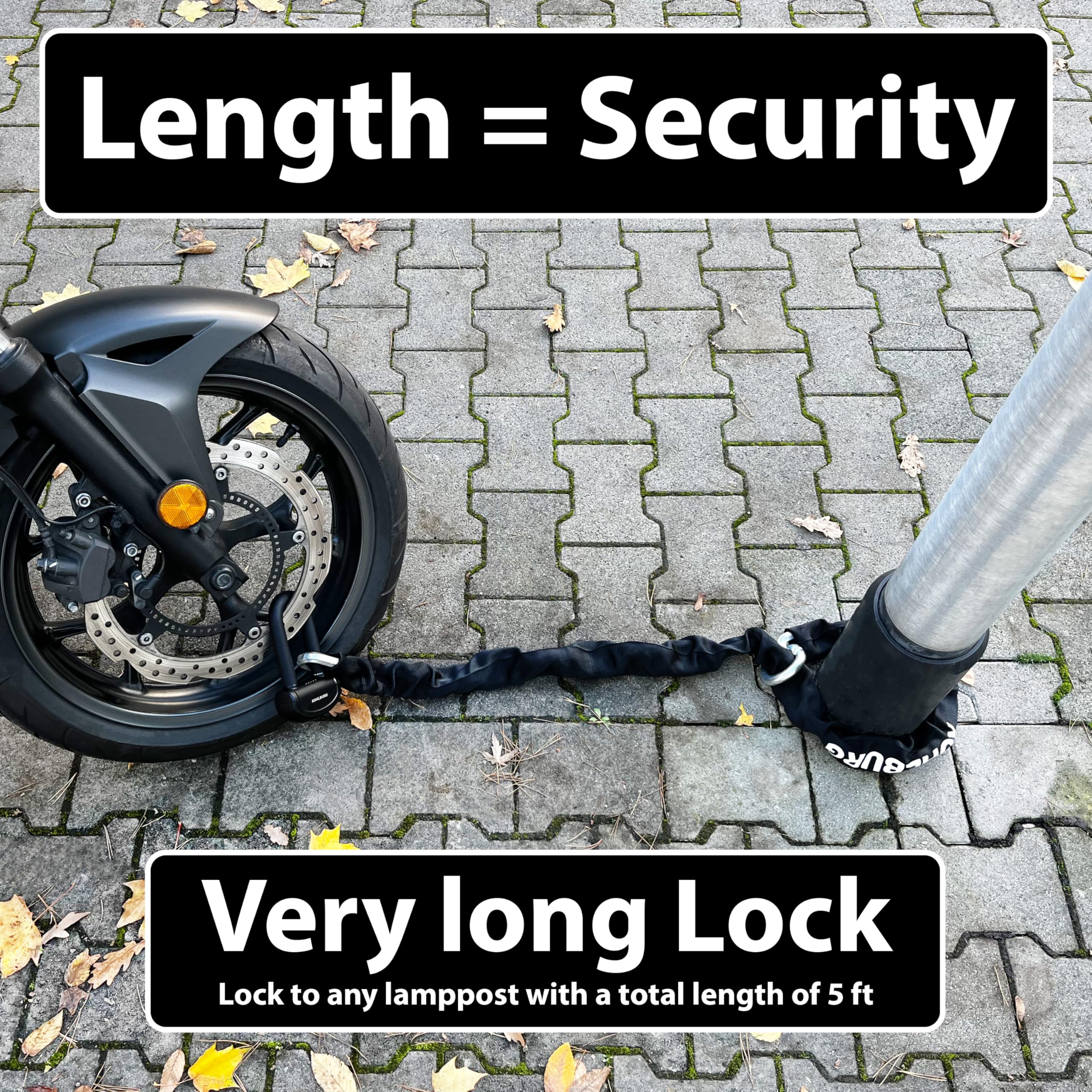 Heavy Duty Security Chain Lock – 5 ft Anti-Theft Steel Chain